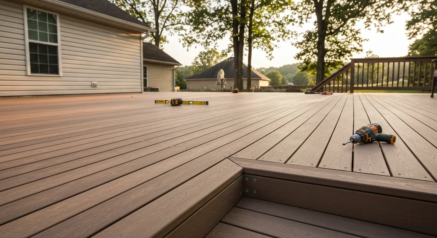 Composite deck in Clarksville neighborhood