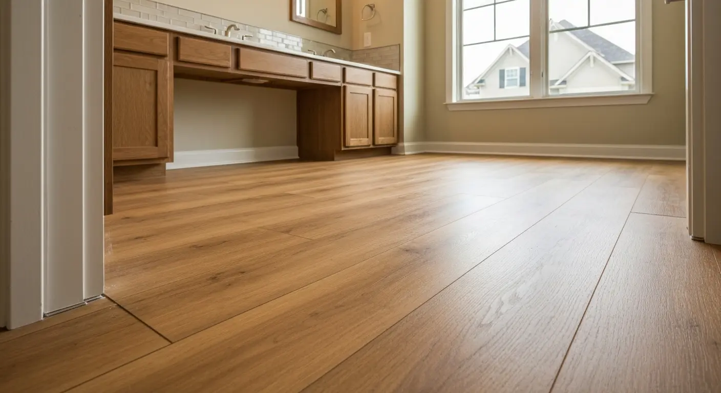 Luxury vinyl flooring in bathroom