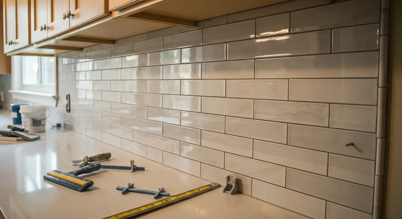 Kitchen backsplash installation