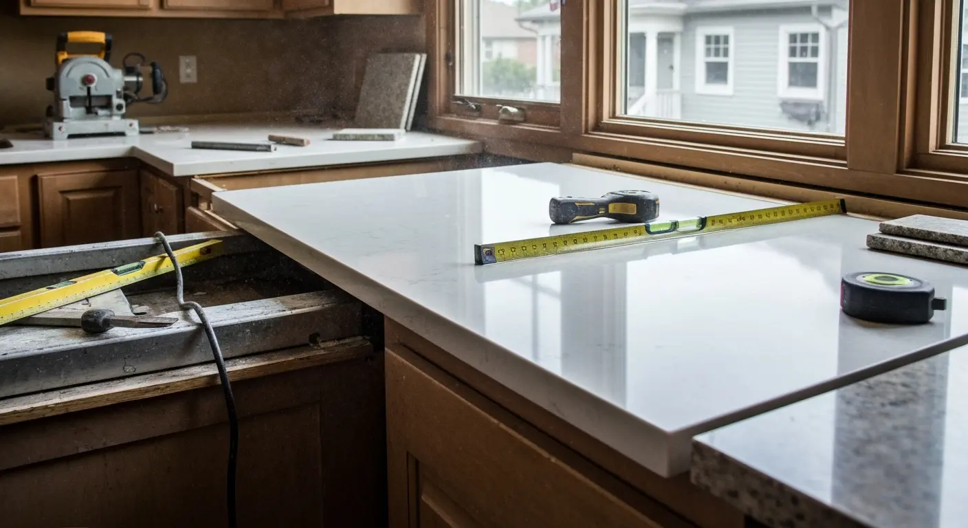 Kitchen countertop installation