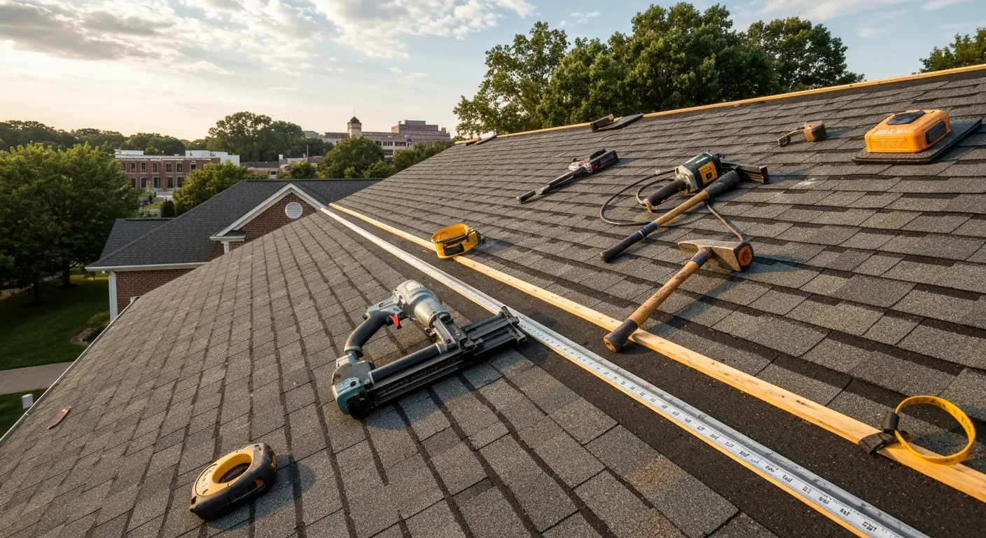 New construction roof installation