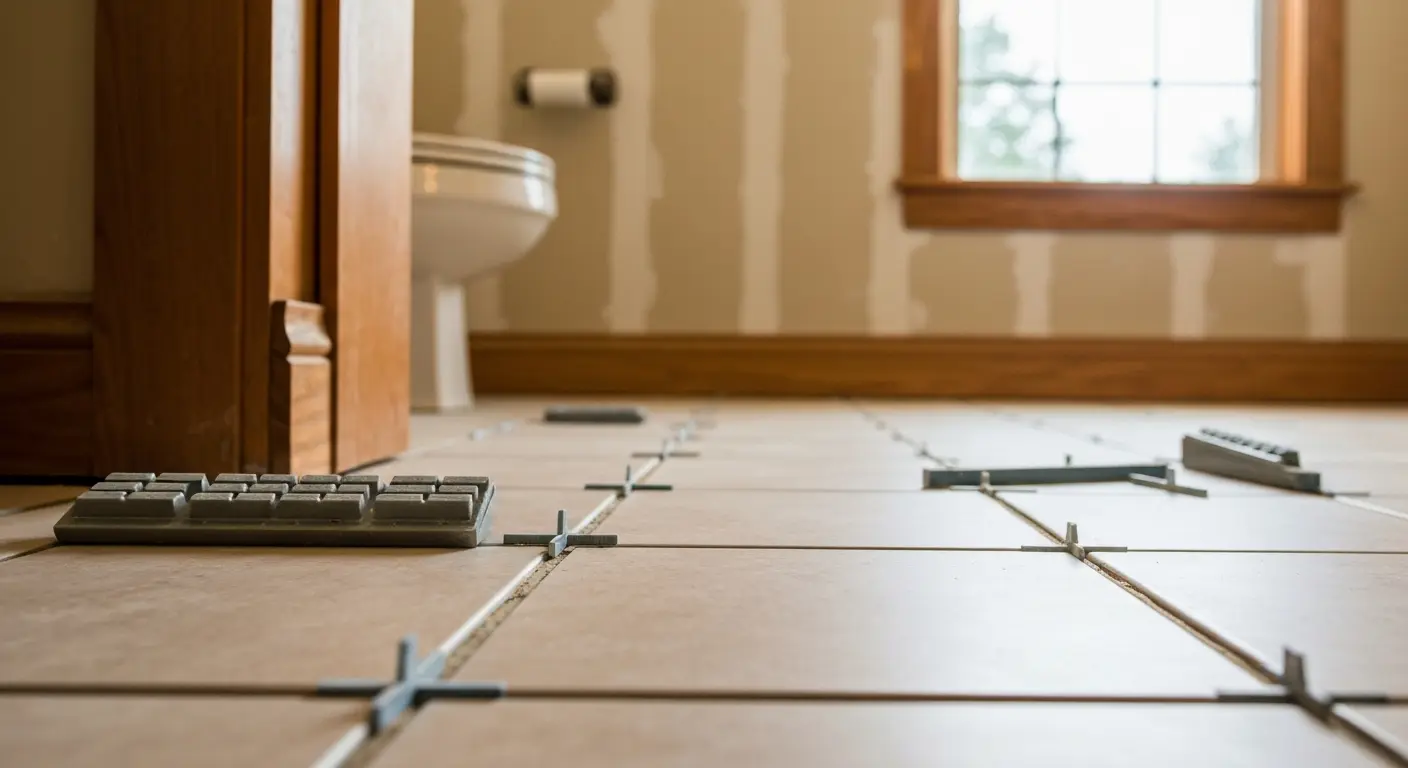 Ceramic tile bathroom floor