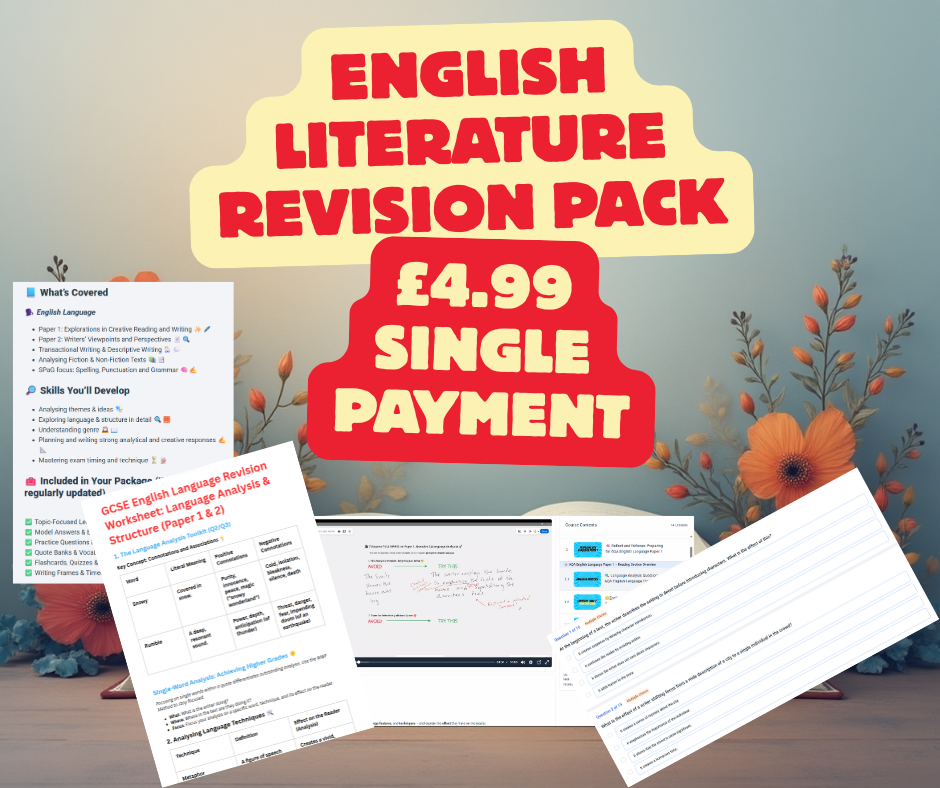 English Literature Revision Pack AQA GCSE English Literature Revision Pack AQA GCSE