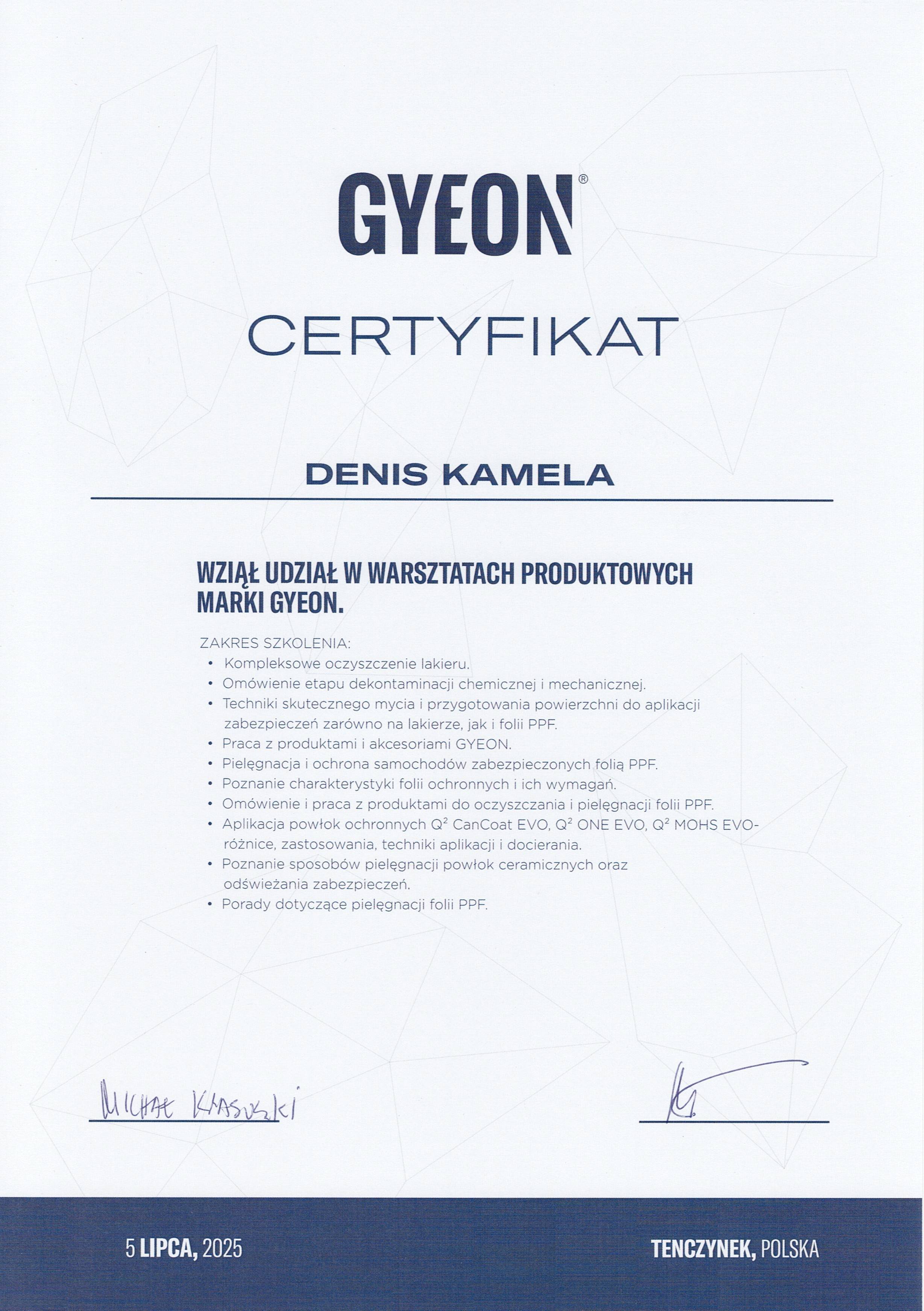 Certyfikat Flip & Flap Detailing