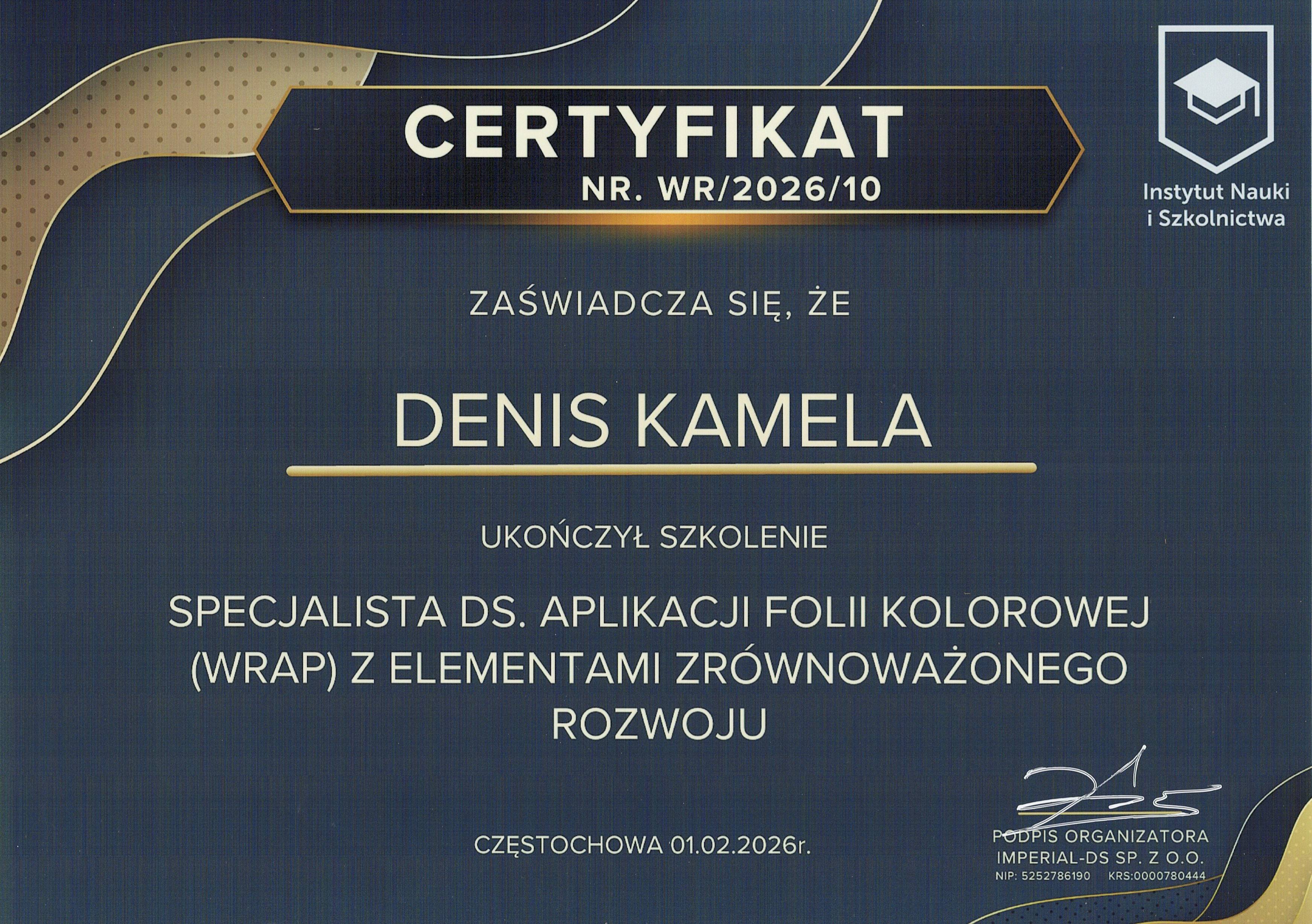 Certyfikat Flip & Flap Detailing