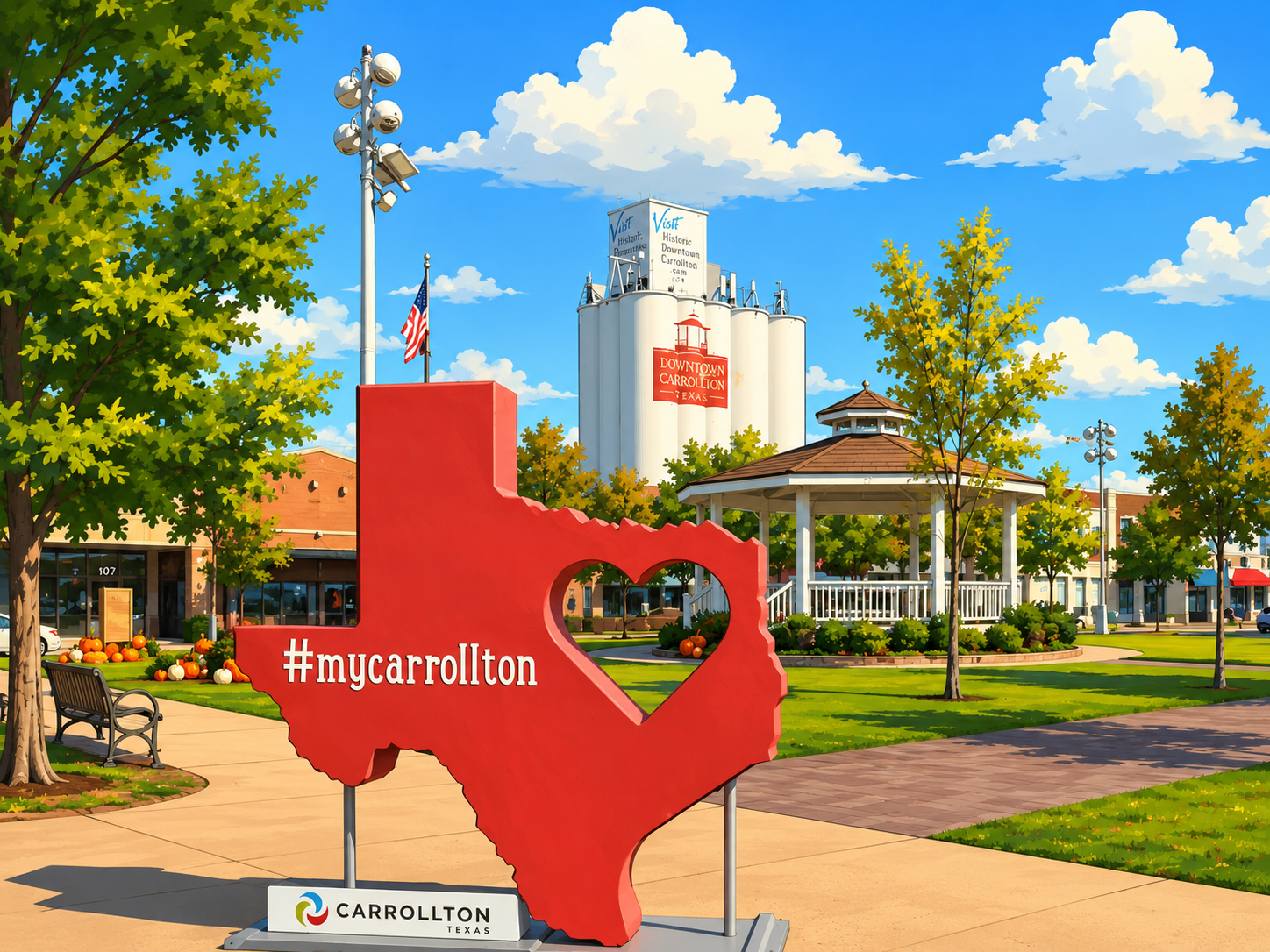 #mycarrollton Texas sculpture in Historic Downtown Carrollton, TX