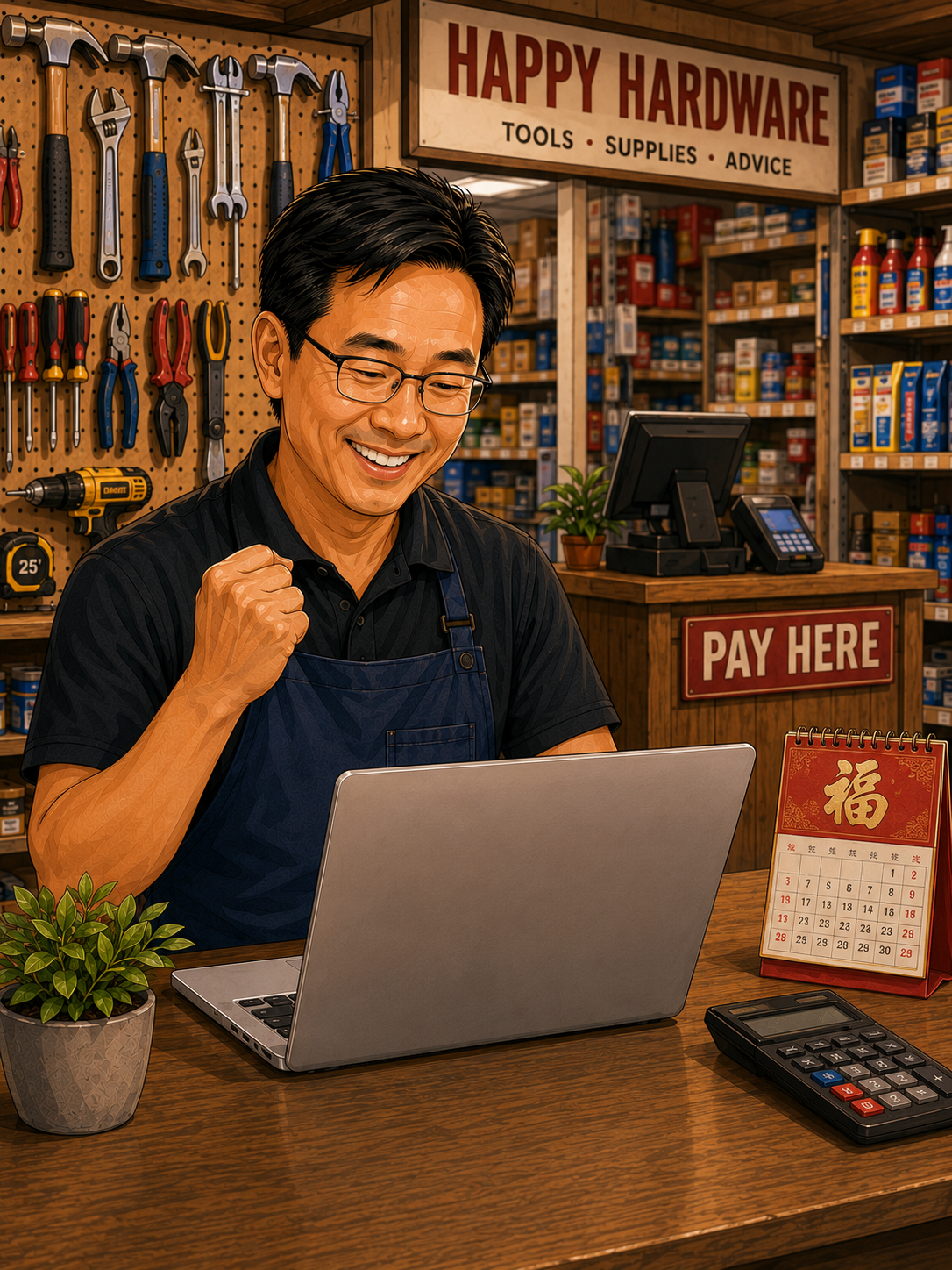 A Carrollton grocery cashier taking a card payment at the checkout lane