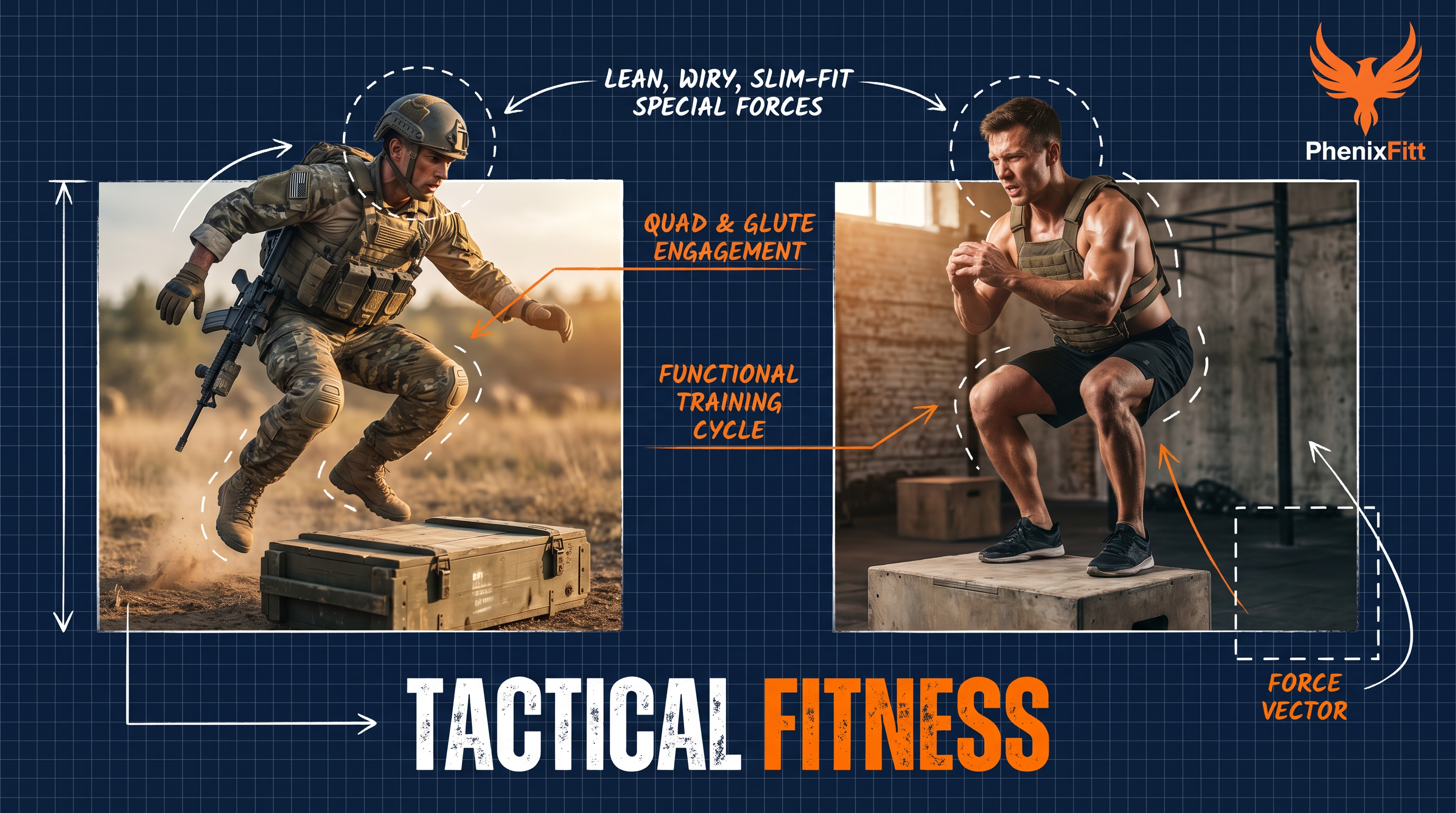 Athlete performing loaded carry in gritty industrial gym setting representing the real-world functional demands of tactical fitness training