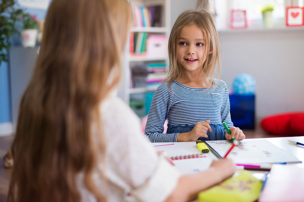 Child talking to a friend