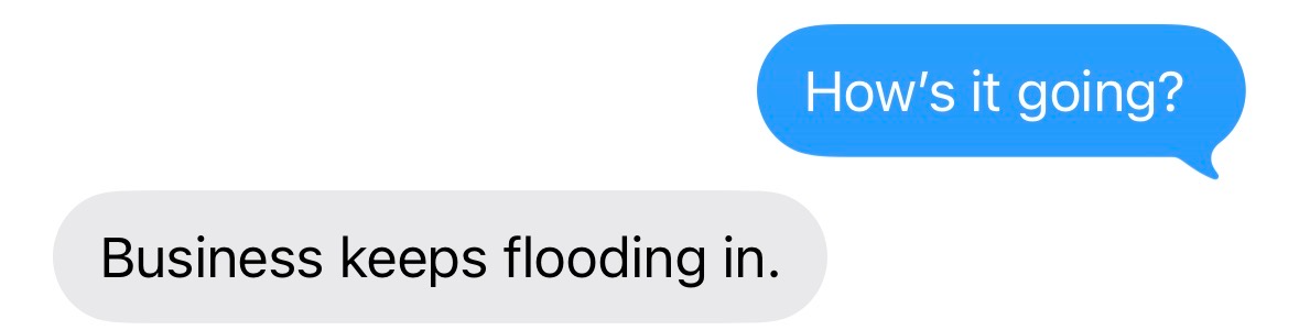 Client feedback on incoming business