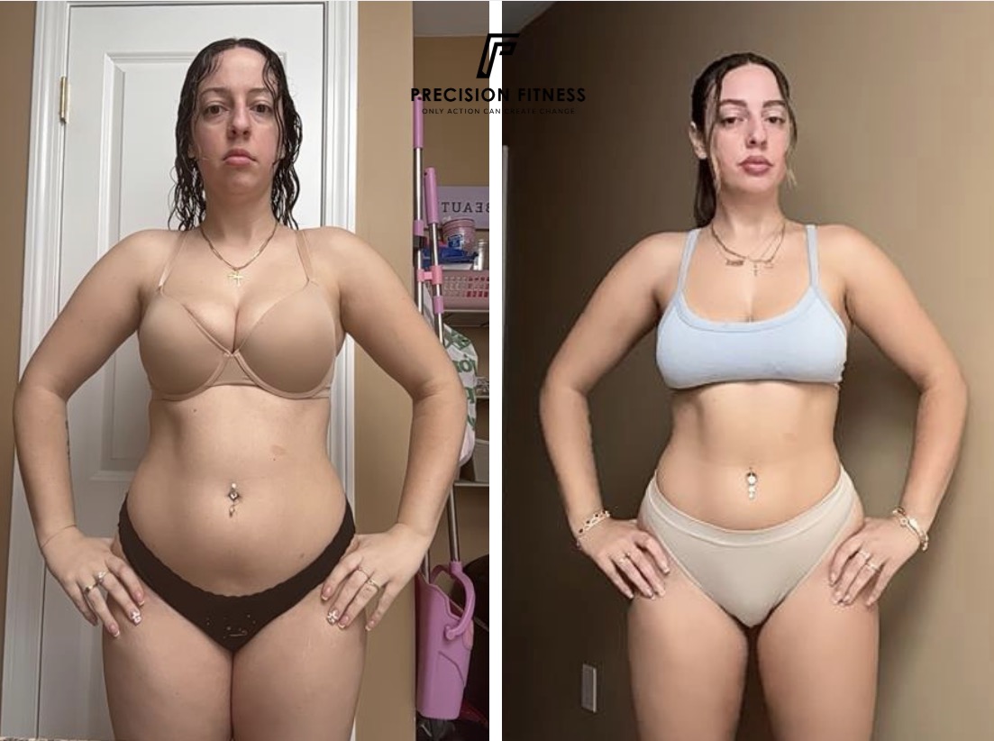 Alexis Cicco's side-by-side front transformation comparison photos