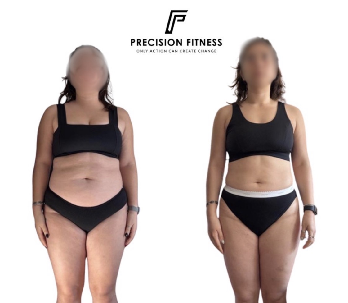 Ana Mendez's side-by-side front transformation comparison photos