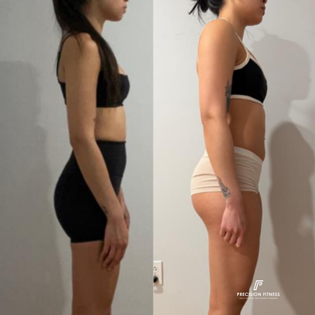 Candice Hoang's side-by-side side transformation comparison photos