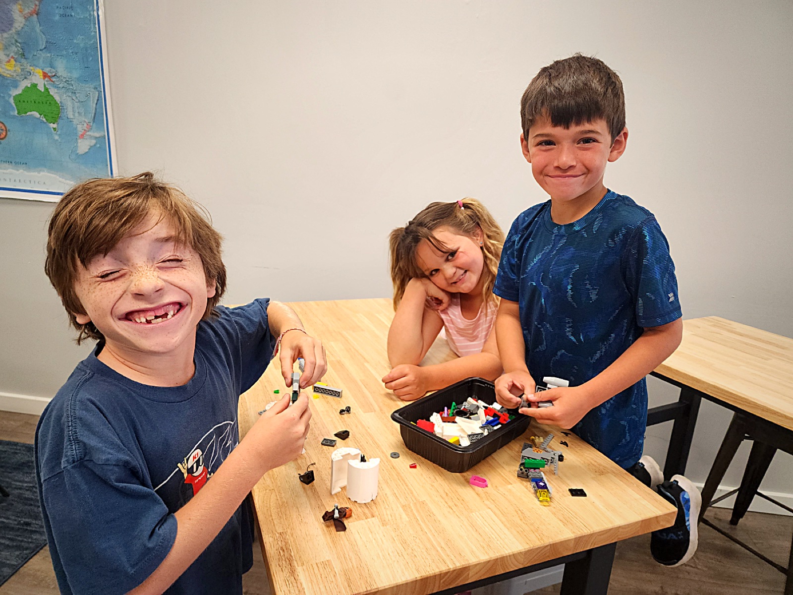 Campers building with LEGO bricks