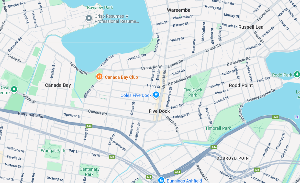 Google Map Fivedock NSW