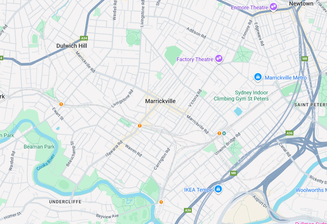 Google maps of Marrickville NSW