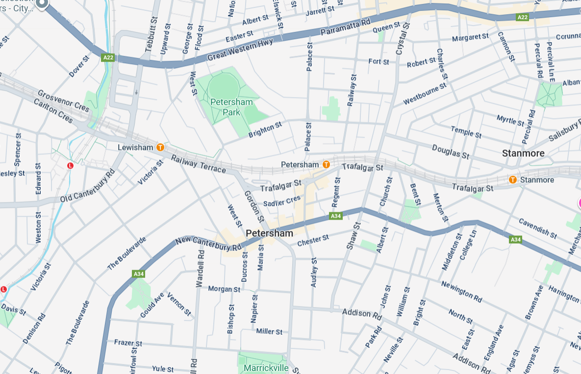 Google map of Petersham NSW