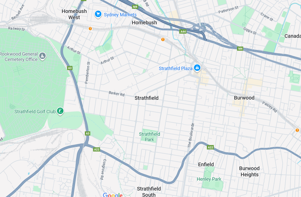 Google Maps Strathfield