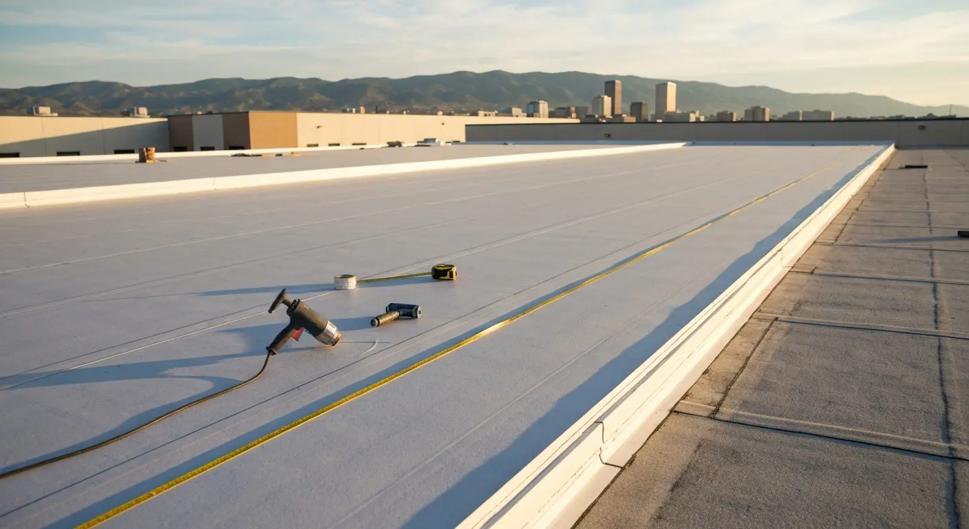 Commercial flat roof installation