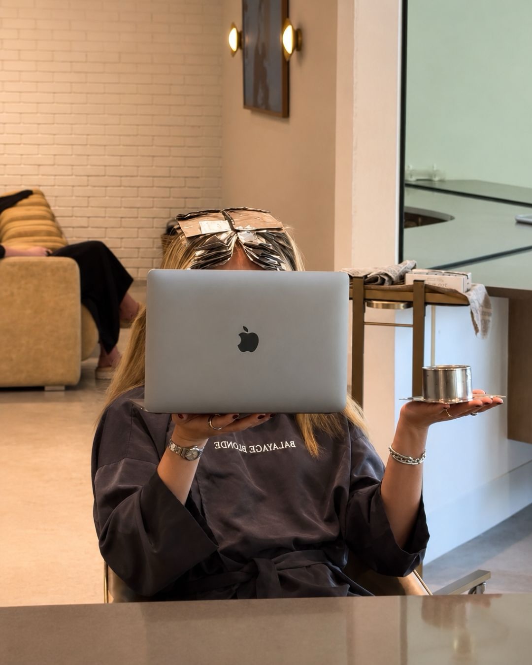 Jessica Farkas building The Concierge Suite in her salon
