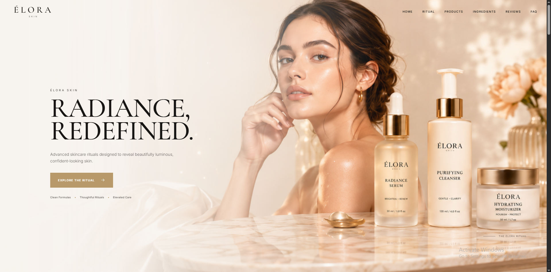ÉLORA Skin e-commerce funnel