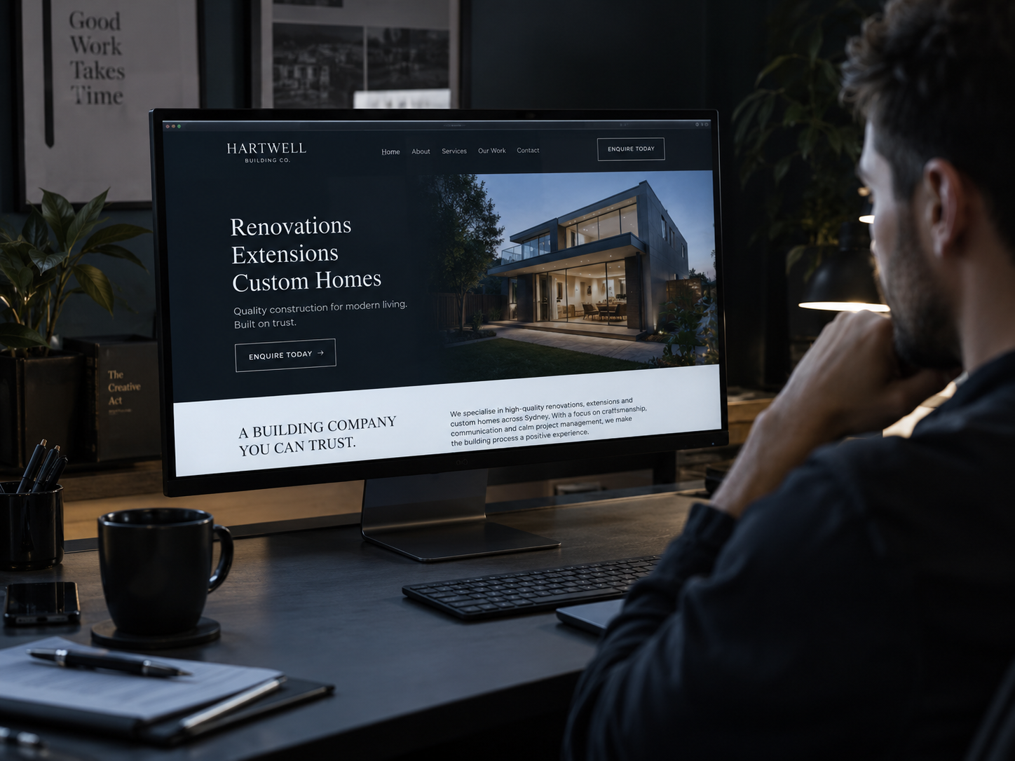 Conversion-focused website displayed in a professional workspace
