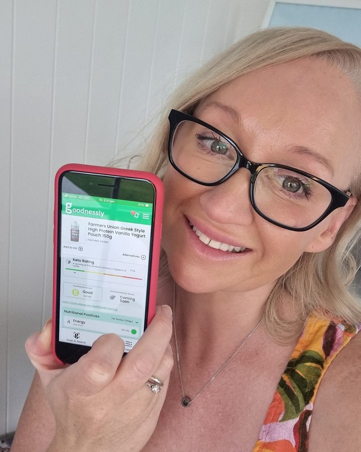 Cathy with the Goodnessly app