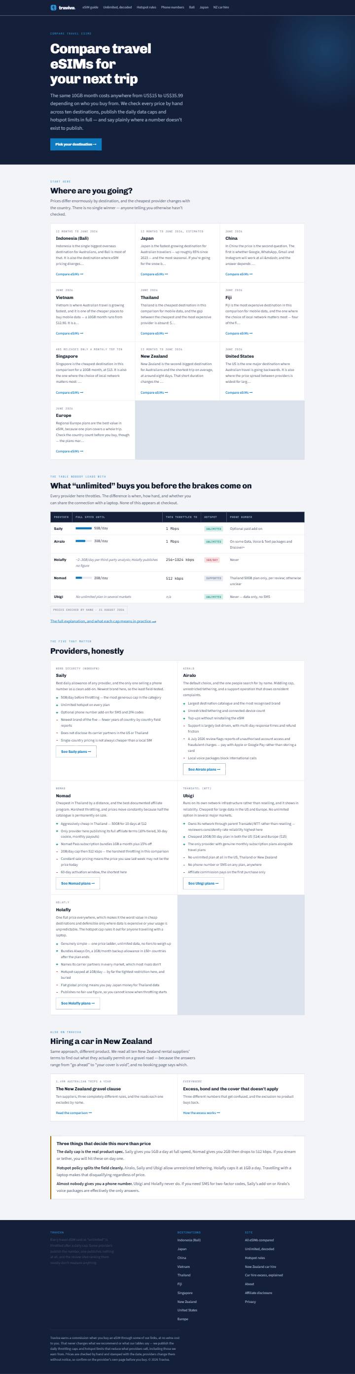 Traviva website