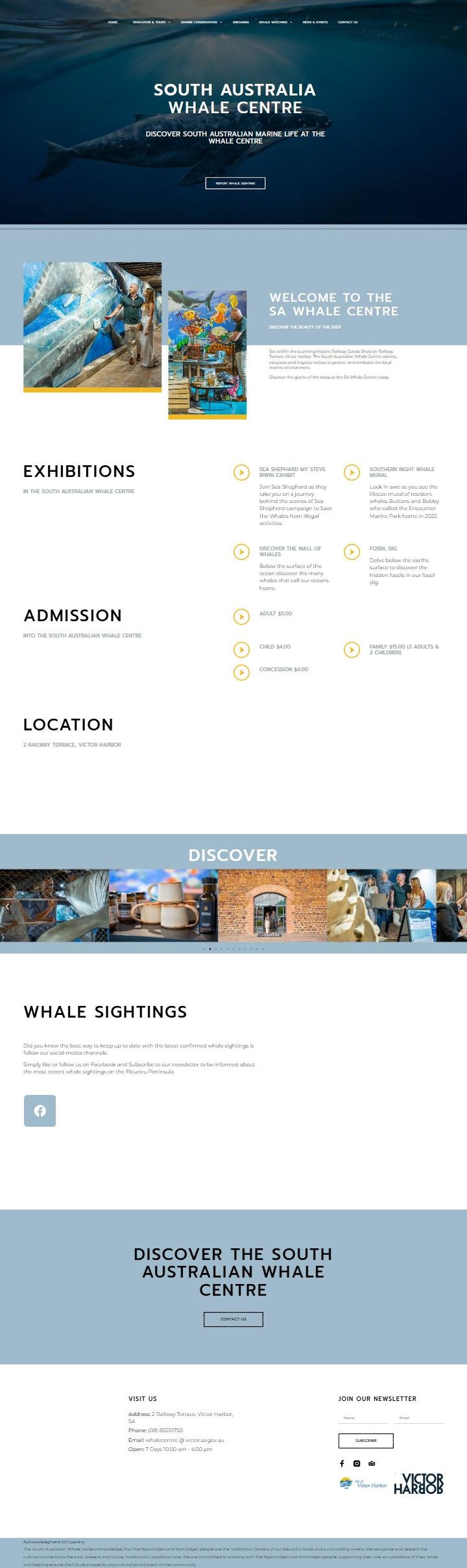 South Australian Whale Centre website