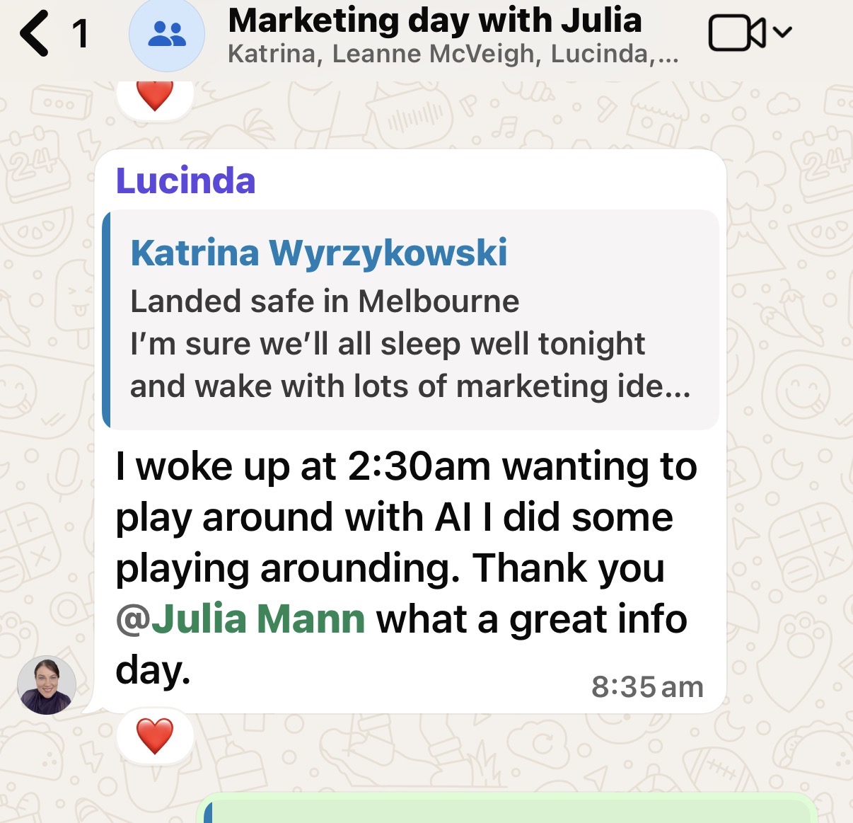 Lucinda testimonial