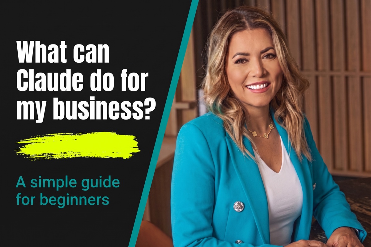 Julia Mann of JulAi beside the headline: What can Claude do for my business?