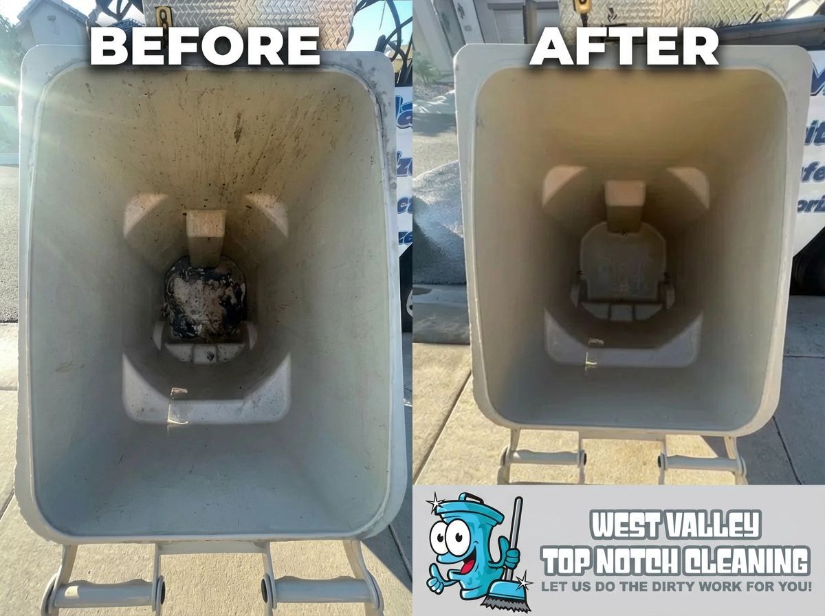 a picture of a before and after picture of a dirty and clean trash can. Dirty on the left with the word before, clean on the right with the word after. a picture of a before and after picture of a dirty and clean trash can. Dirty on the left with the word before, clean on the right with the word after.