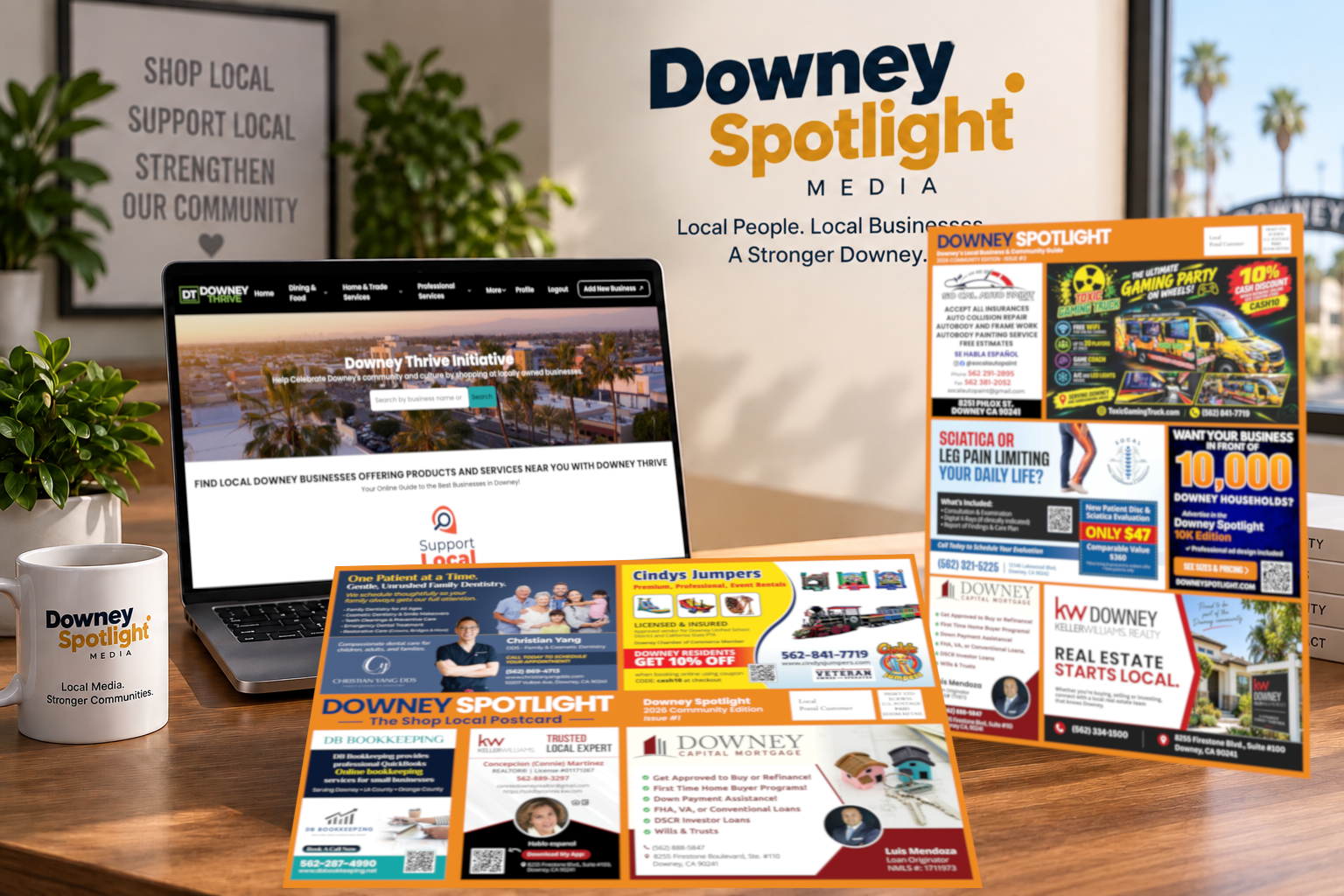 Downey Spotlight Media publications and Downey Thrive local business directory