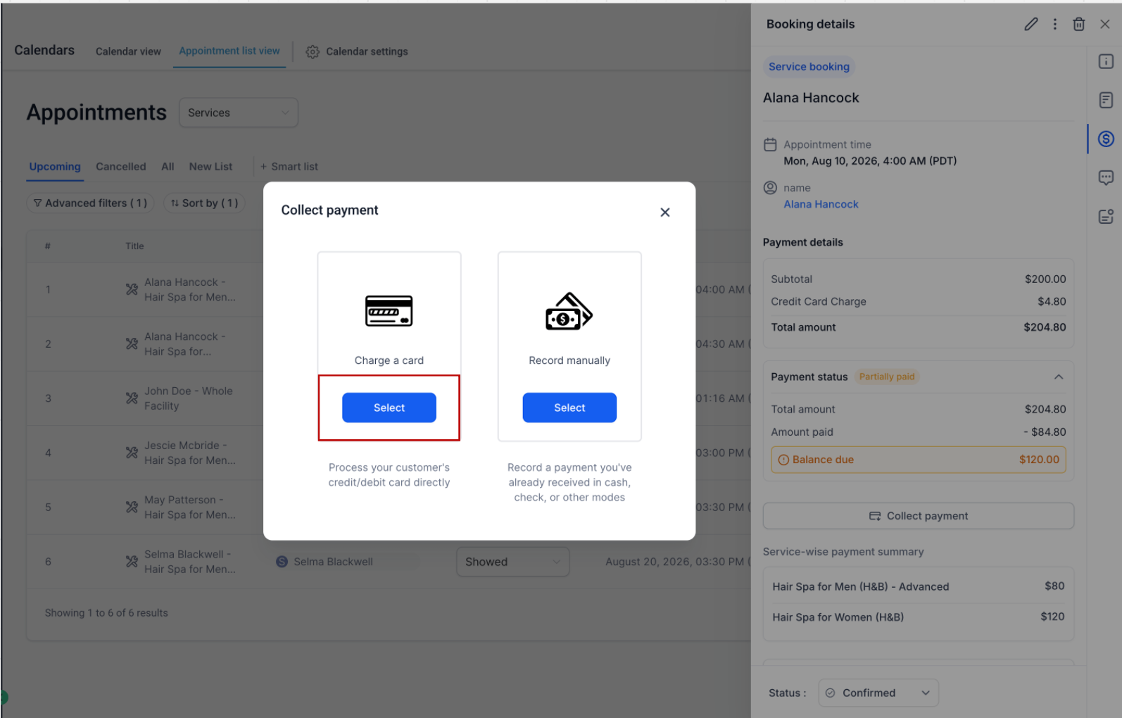 Dettagli di una transazione in Futuria CRM che mostra un pagamento misto con Gift Card e carta di credito.