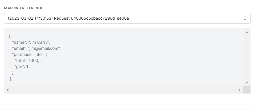 Ricerca della mappatura di riferimento tramite l'ID univoco nel trigger del webhook.