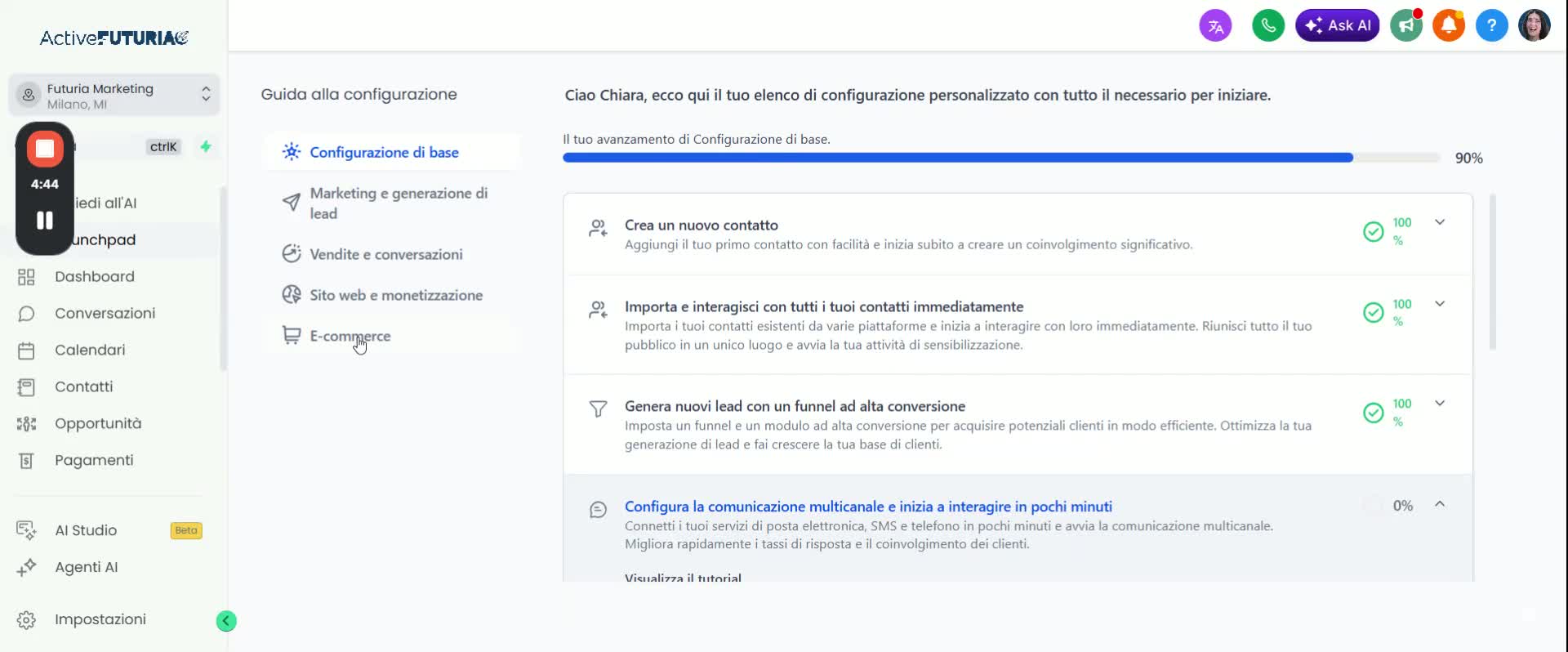 Agenda Social — dashboard con post pubblicati, programmati e bozze
