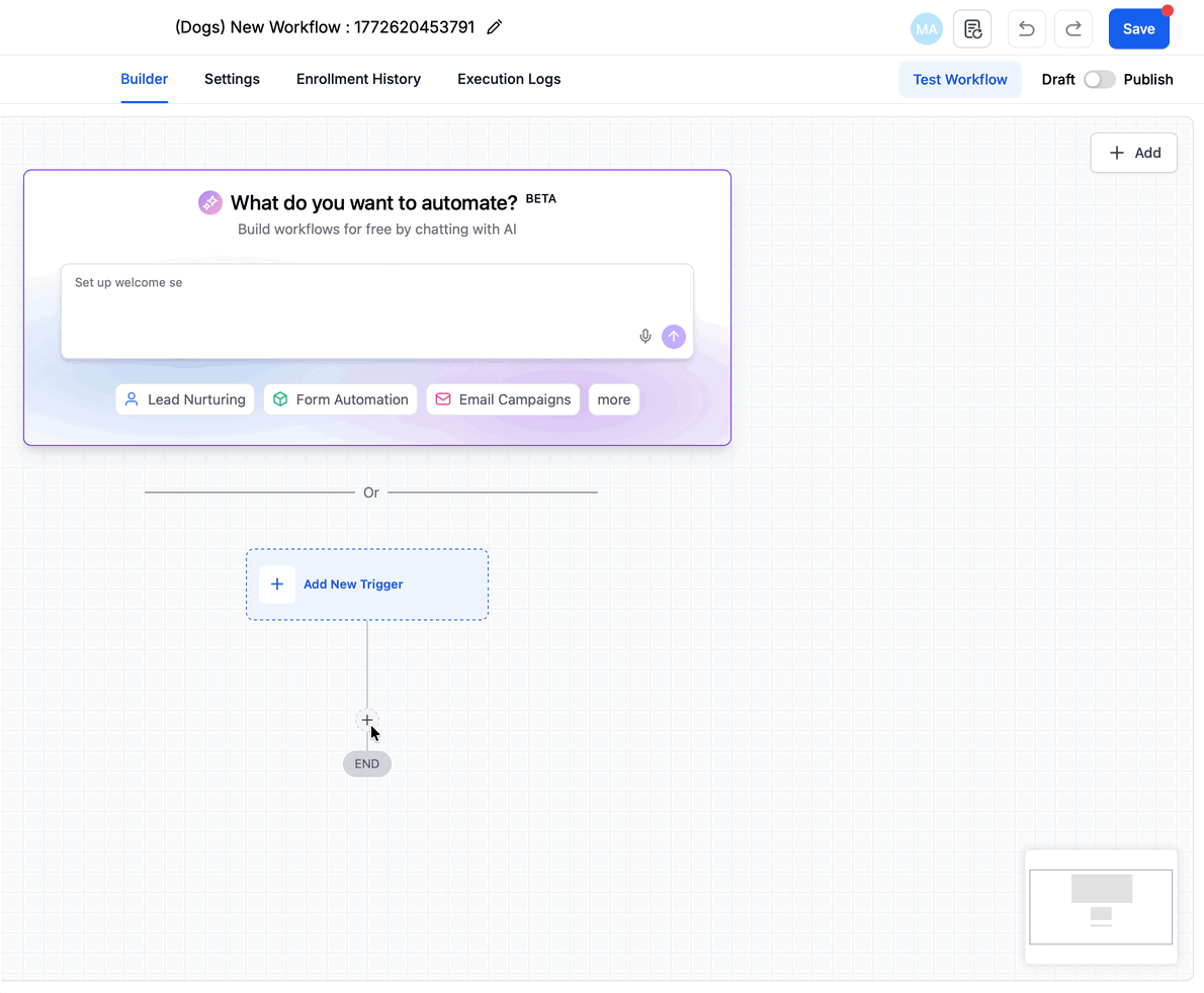 Aggiunta di azioni a un workflow basato su un oggetto personalizzato.