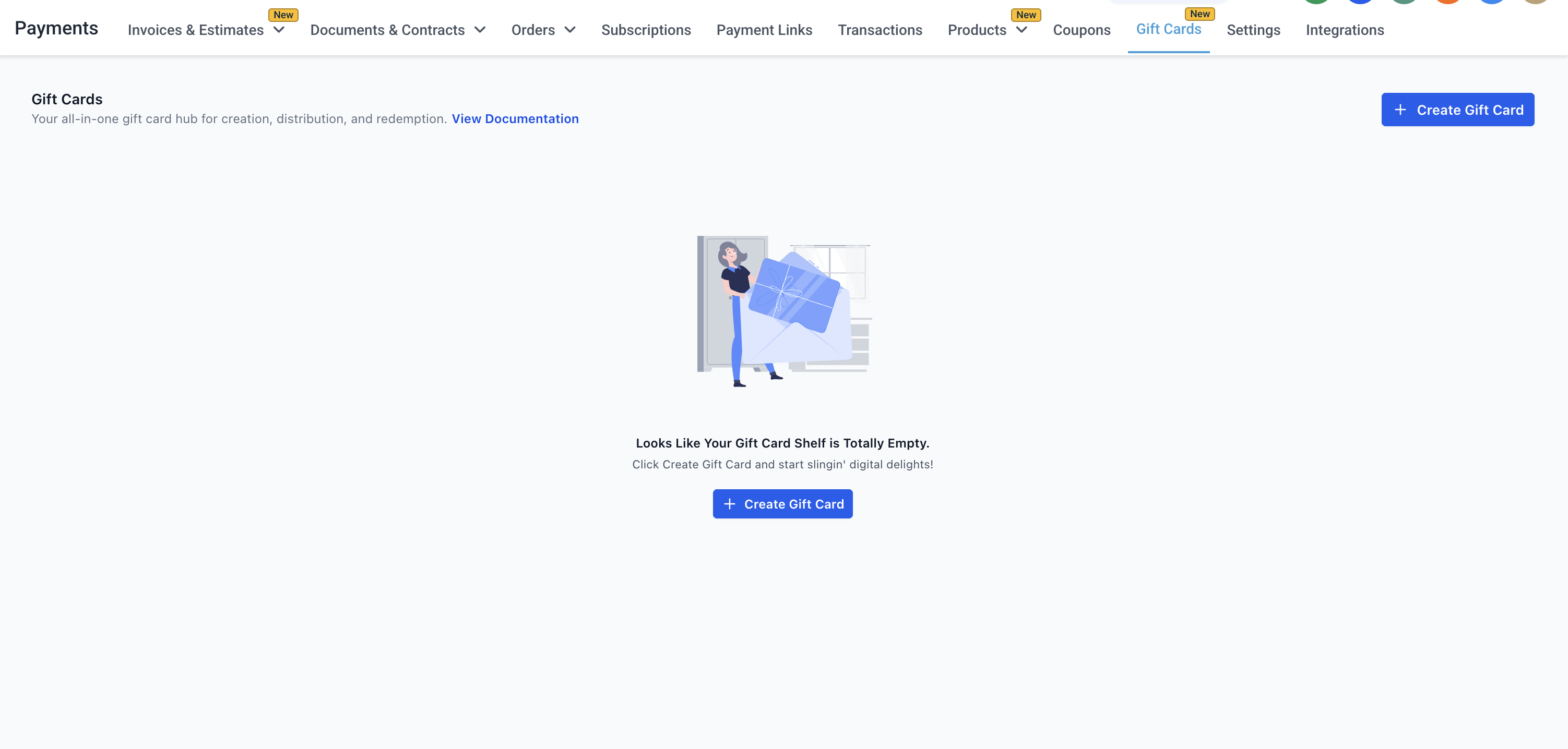 Schermata dei prerequisiti per l'utilizzo delle gift card in Futuria CRM.