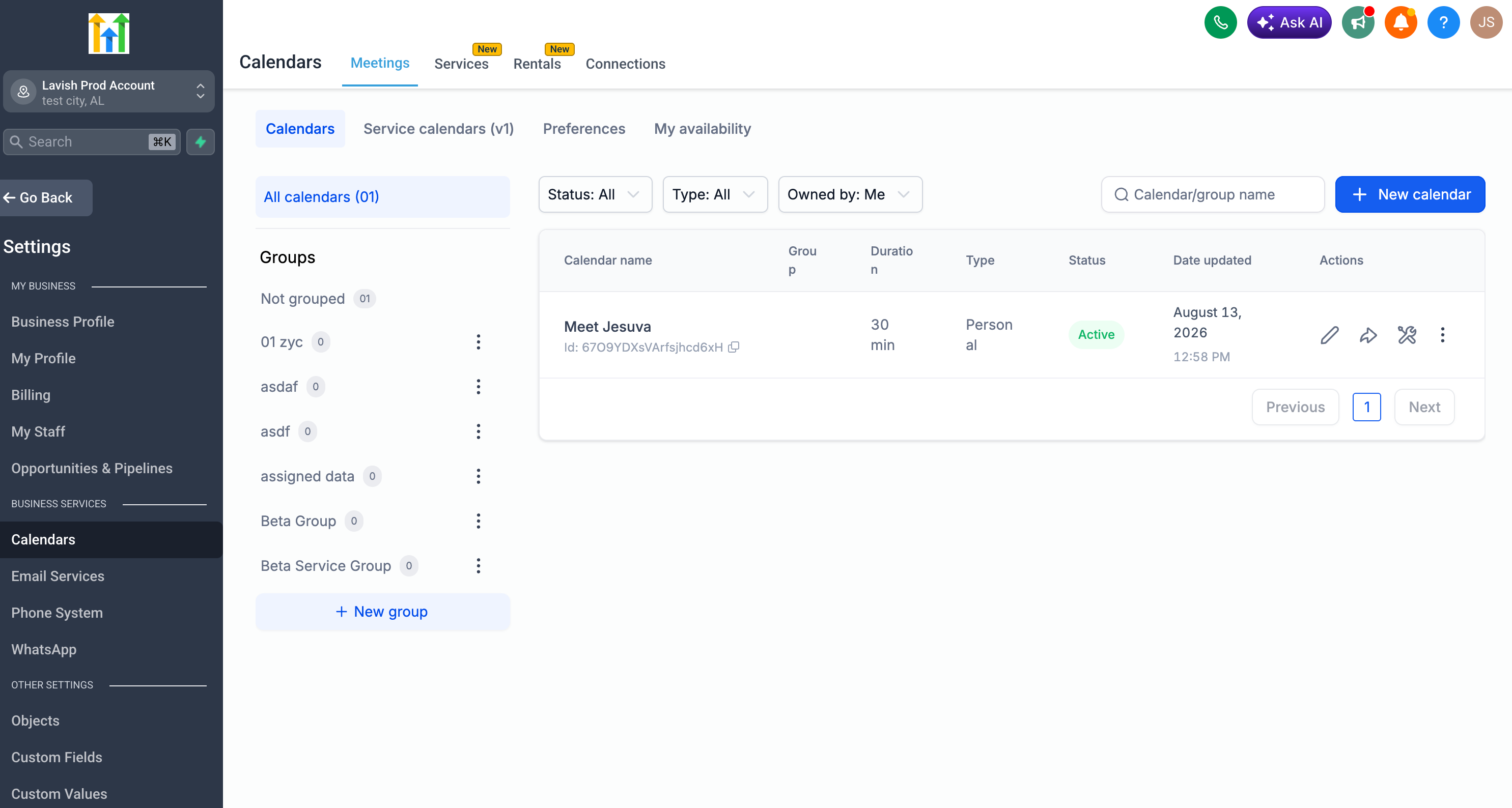 Percorso per abilitare i calendari nel portale clienti dalle impostazioni di Futuria CRM.