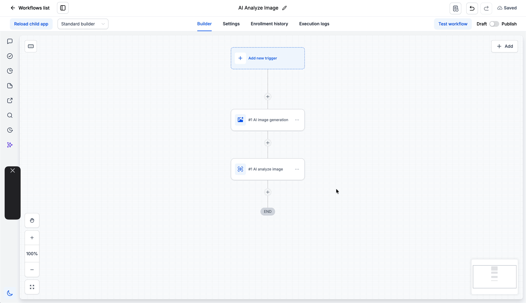 GIF che mostra il risultato di un'immagine generata e il suo URL.