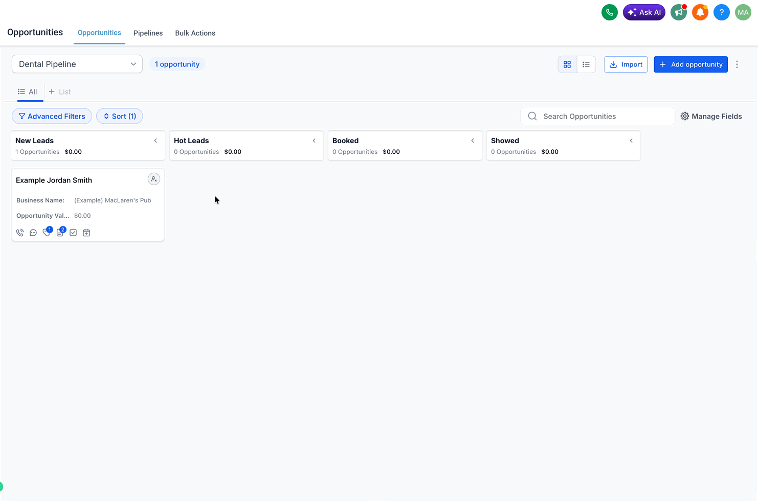 Animazione che dimostra come le preferenze di layout della vista Kanban vengono salvate automaticamente.