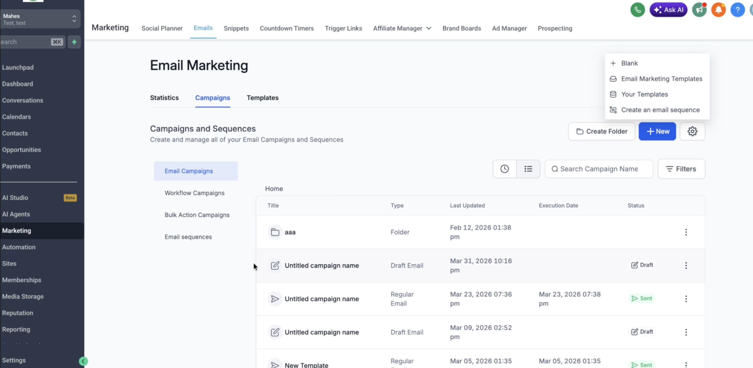 Tutorial video sulla creazione di sequenze email in Futuria CRM.
