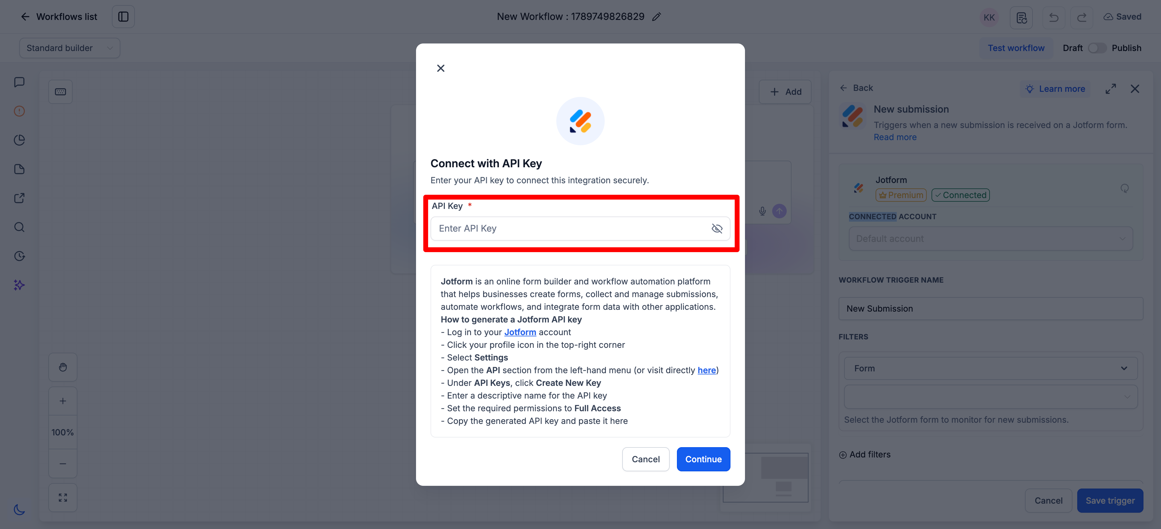 Interfaccia di mappatura dei campi tra i dati di Futuria CRM e i campi di un modulo Jotform.