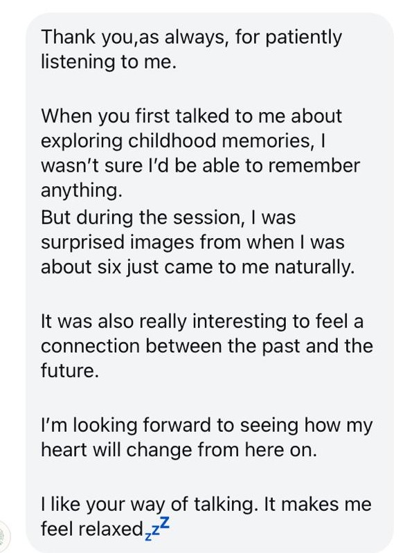 Reprompting Project testimonial about childhood memories