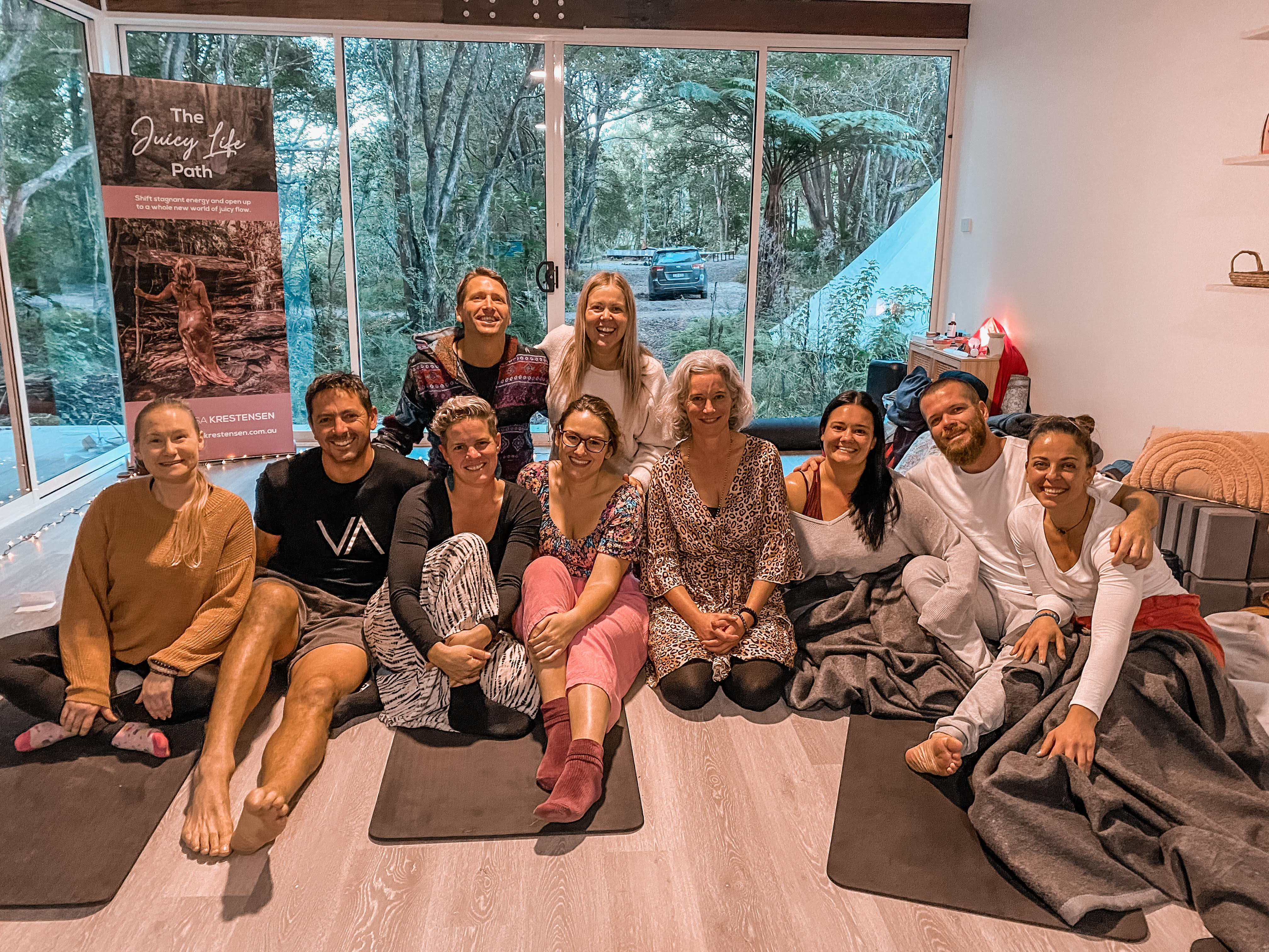 A welcoming group for the tantra workshop in the tuggerah studio