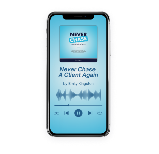 Image of Mobile Device Playing Never Chase A Client Again Audiobook