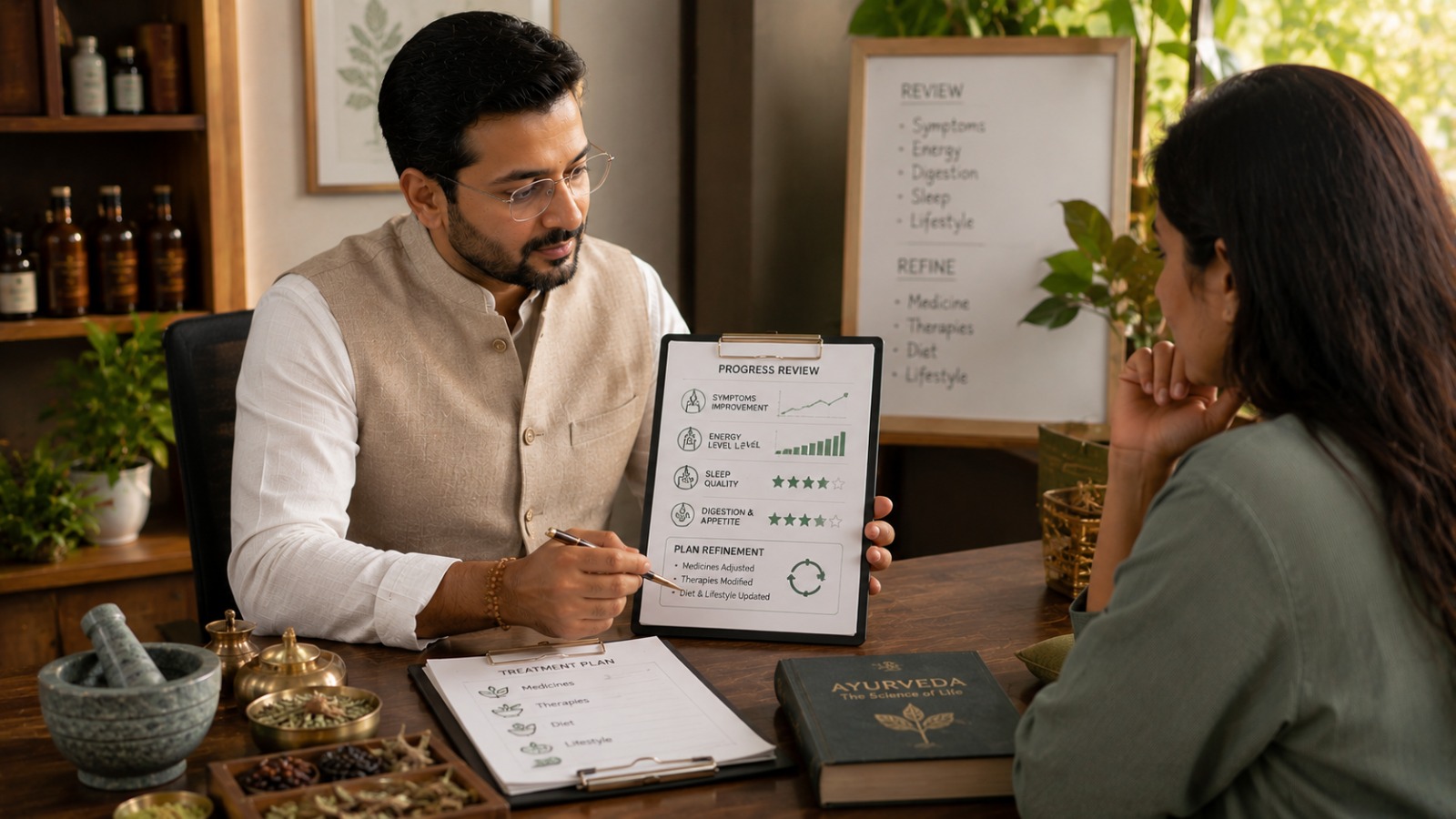 In-house Ayurvedic medicine bottle