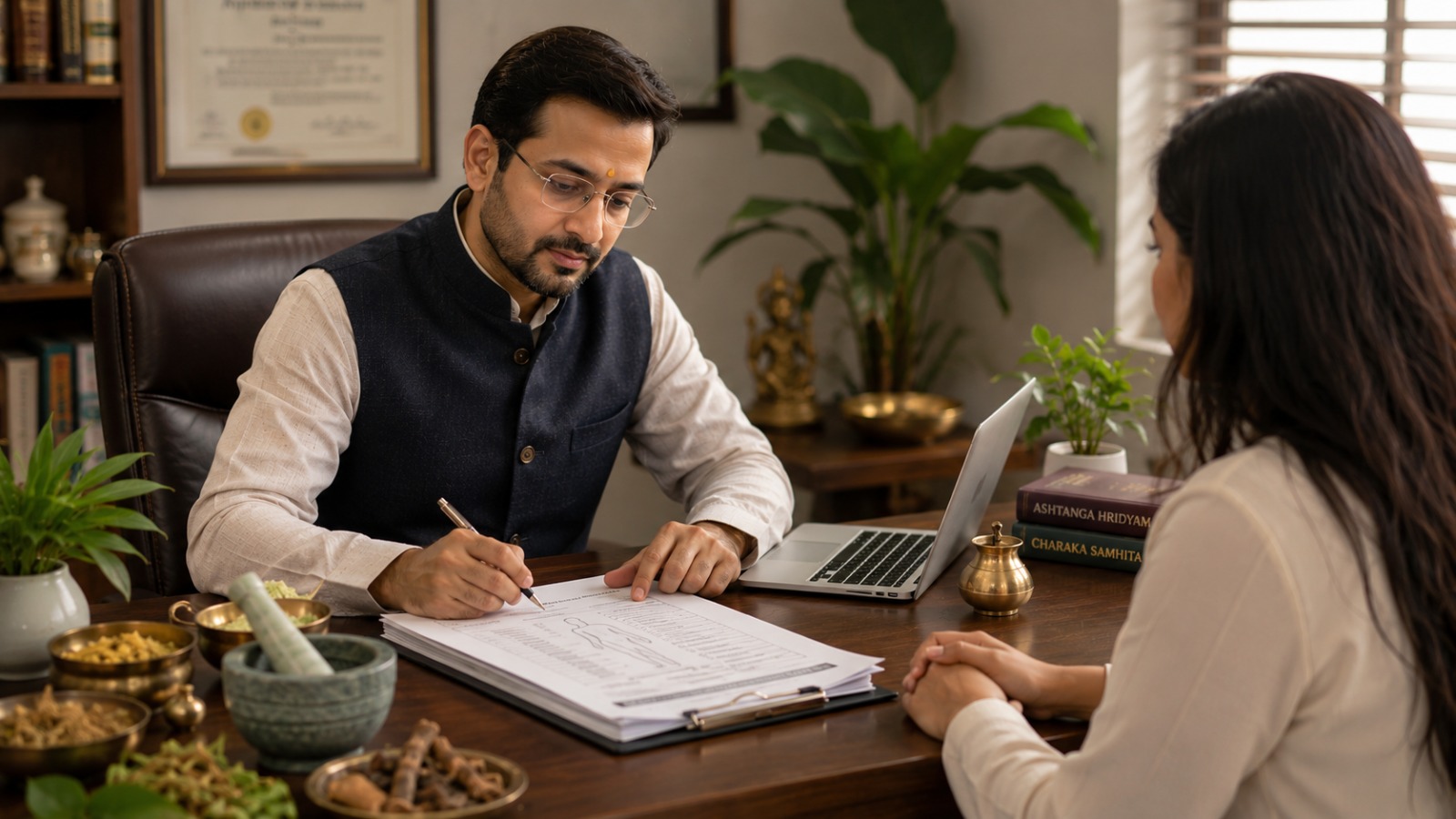 Ayurvedic diagnosis preparation