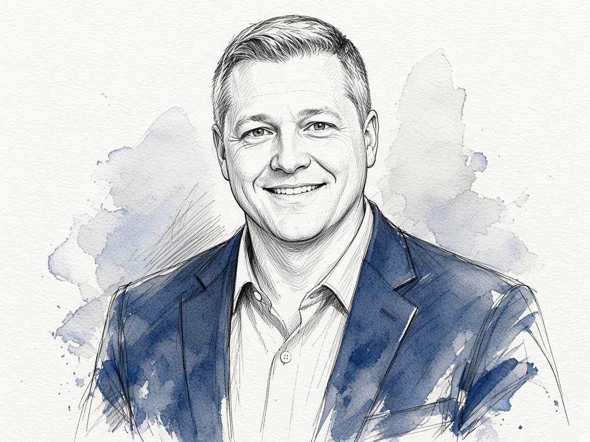 Sketch portrait of Mark Westerfield, founder of MV Group Business Consulting