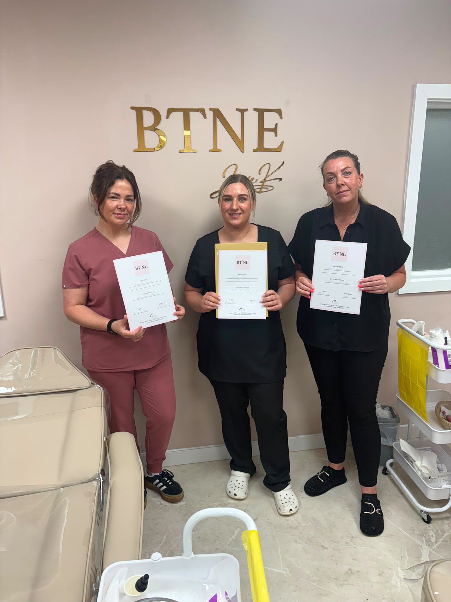 BTNE Academy students learning in a beauty training class